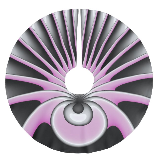 Modern Abstrakt Crazy Fractal Art Mönster Julgransmatta Borstad Polyester (Framsidan)