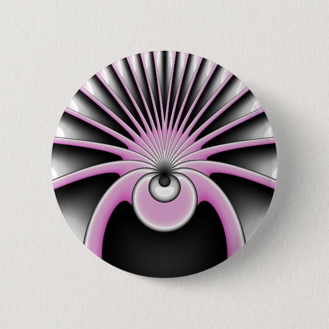 Modern Abstrakt Crazy Fractal Art Mönster Knapp (Framsida)