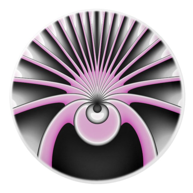 Modern Abstrakt Crazy Fractal Art Mönster Knopp (Framsidan)