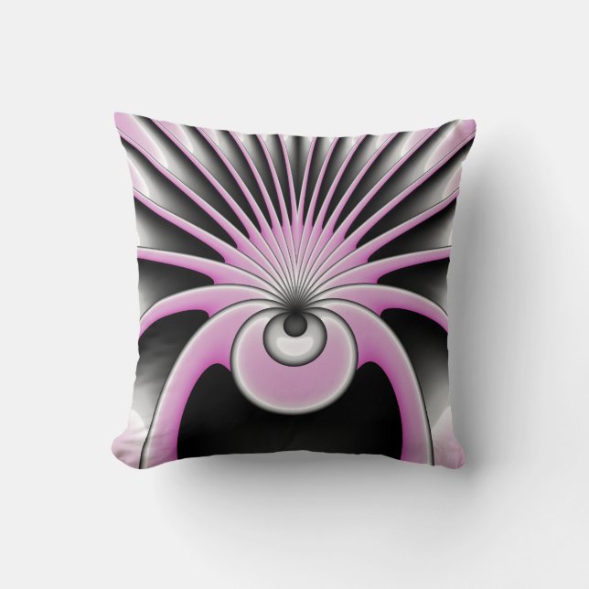 Modern Abstrakt Crazy Fractal Art Mönster Kudde (Framsida)