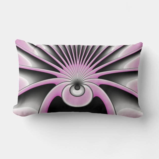 Modern Abstrakt Crazy Fractal Art Mönster Lumbarkudde (Framsida)