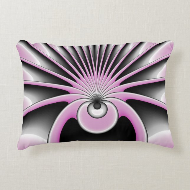 Modern Abstrakt Crazy Fractal Art Mönster Prydnadskudde (Framsidan)