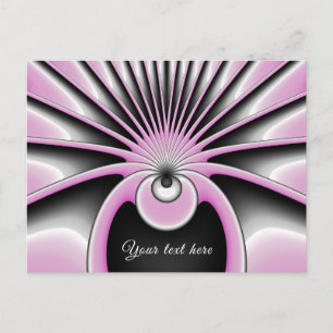 Modern Abstrakt Crazy Fractal Art Mönster Text Vykort