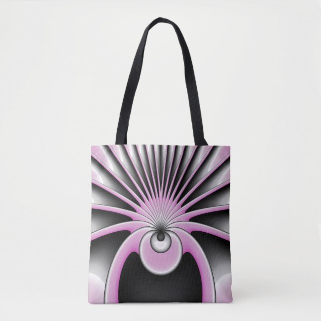 Modern Abstrakt Crazy Fractal Art Mönster Tygkasse (Framsida)