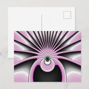 Modern Abstrakt Crazy Fractal Art Mönster Vykort