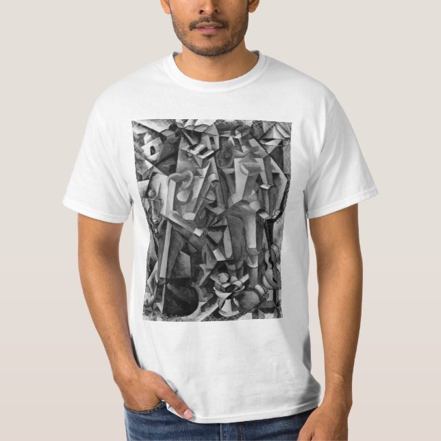 Modern abstrakt Cubistmålningskjorta T-shirt (Framsida)