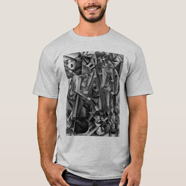 Modern abstrakt Cubistmålningskjorta T-shirt (Framsida)