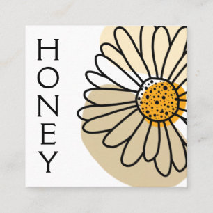 Modern Abstrakt Daisy Honung Apiary Fyrkantigt Visitkort