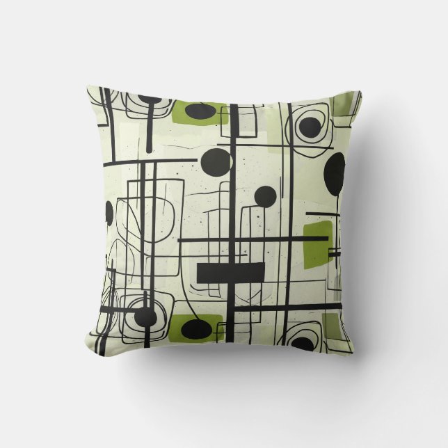 Modern abstrakt design, dynamiskt linjer Dekorativ Kudde (Framsida)