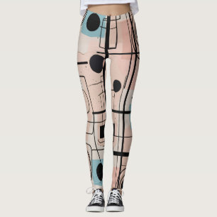 Modern abstrakt design, dynamiskt linjer Dekorativ Leggings