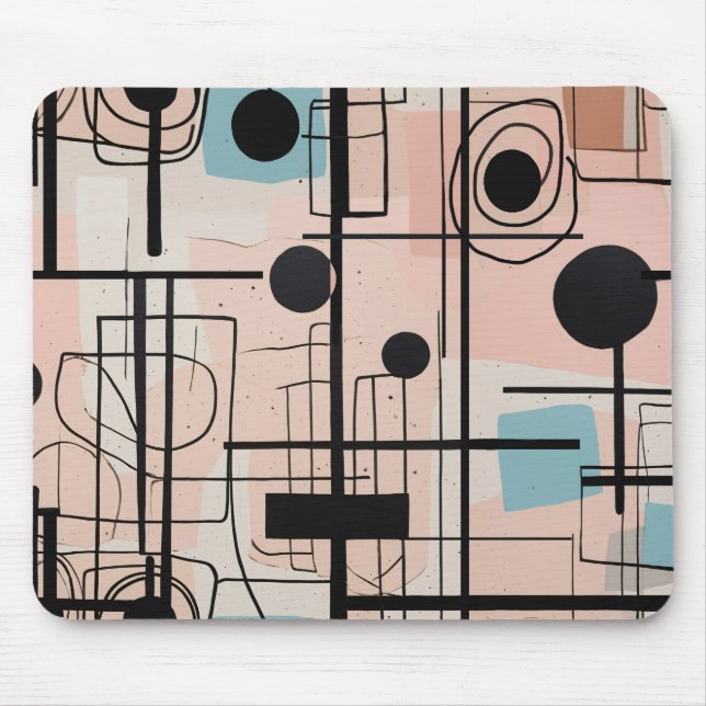 Modern abstrakt design, dynamiskt linjer Dekorativ Musmatta (Framsidan)