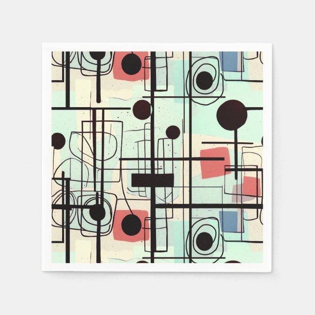 Modern abstrakt design, dynamiskt linjer Dekorativ Pappersservett (Framsidan)
