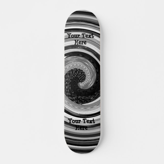 modern abstrakt design för svart och vitt kurvor skateboard bräda 20 cm (Framsida)