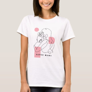 Modern abstrakt design för toppen Mamma T Shirt