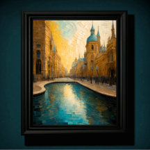 Modern abstrakt design Guld Blue European