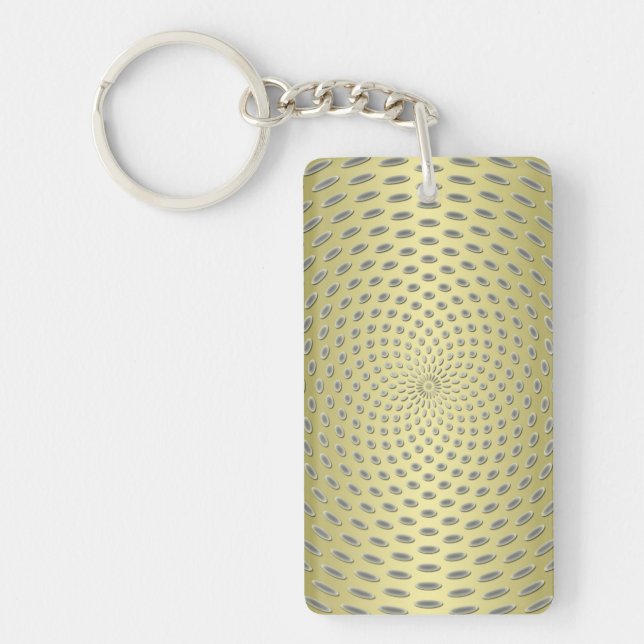 Modern abstrakt design i guld nyckelring (Framsidan)