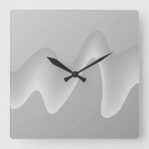 Modern abstrakt design i ljust - grått. fyrkantig klocka