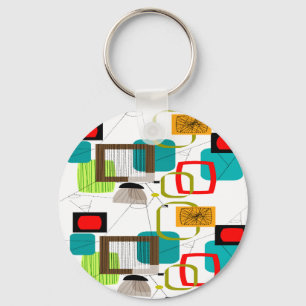 Modern abstrakt design i mitten av århundradet nyckelring