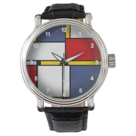 Modern Abstrakt-design i Mondrian Stil Armbandsur