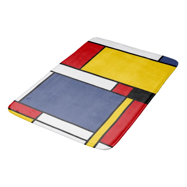 Modern Abstrakt-design i Mondrian Stil Badrumsmatta (Vinklad)