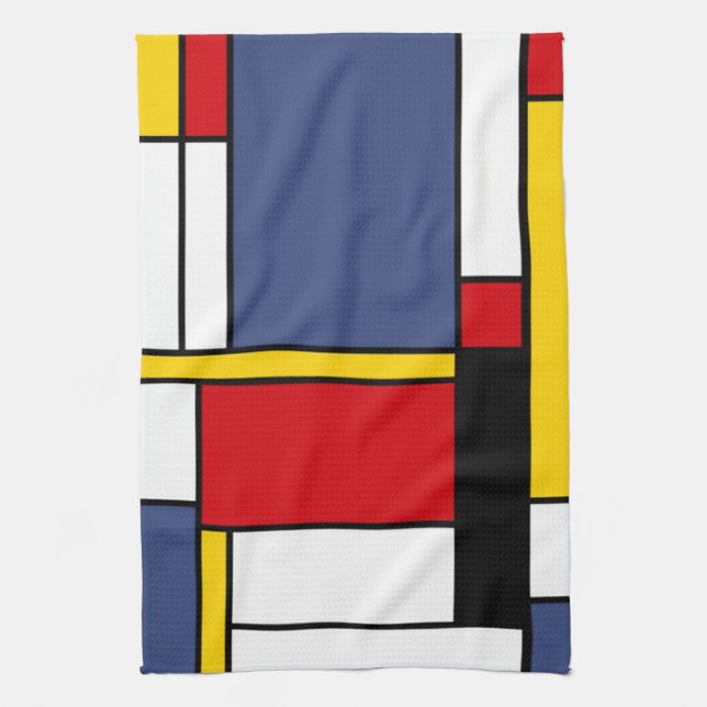 Modern Abstrakt-design i Mondrian Stil Kökshandduk (Vertikal)