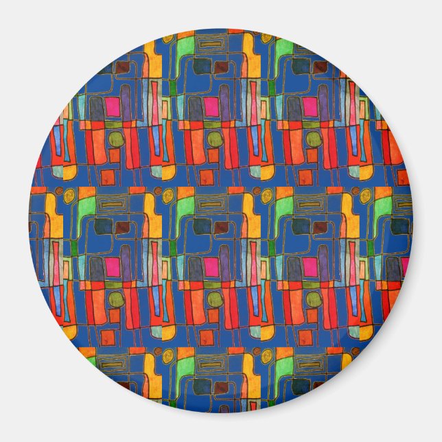 Modern abstrakt design med kort färgad magnet (Framsidan)