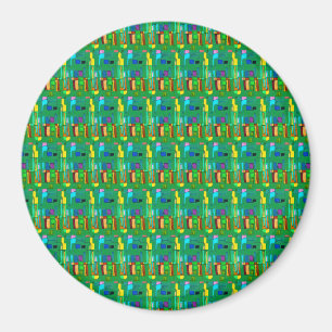 Modern abstrakt design med kort färgad magnet