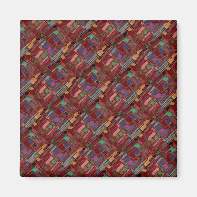 Modern abstrakt design med kort färgad  magnet (Framsidan)