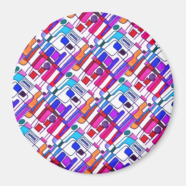 Modern abstrakt design med kort färgad  magnet (Framsidan)