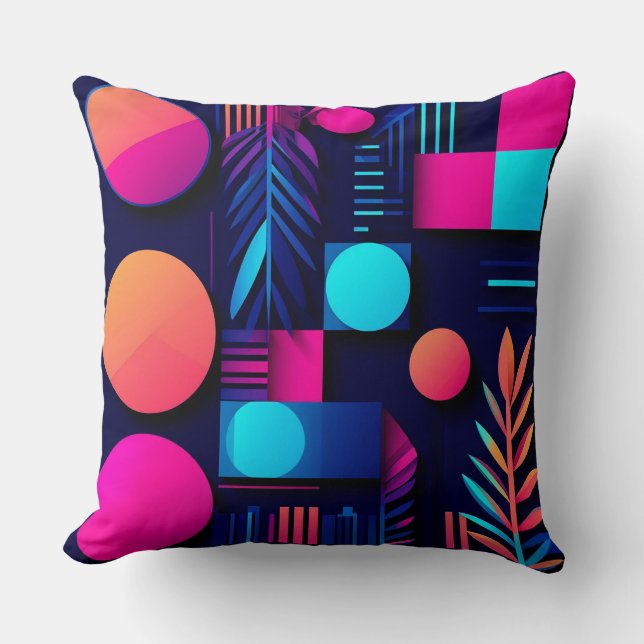 Modern abstrakt design med livfulla färger kudde (Framsida)
