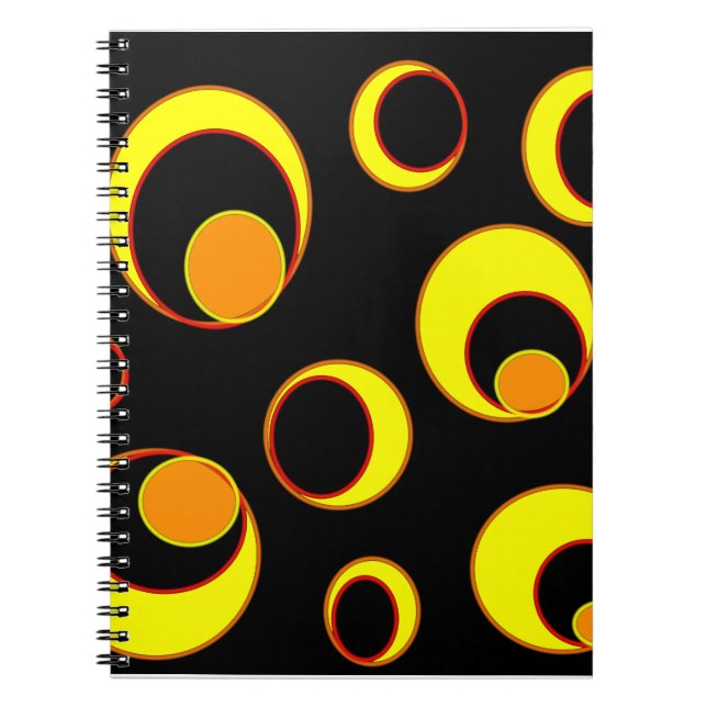 Modern abstrakt design, svart gult anteckningsbok (Framsidan)