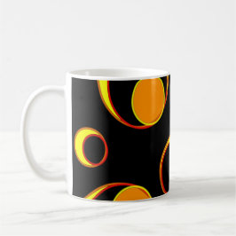 Modern abstrakt design, svart gult kaffemugg