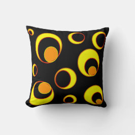 Modern abstrakt design, svart gult kudde