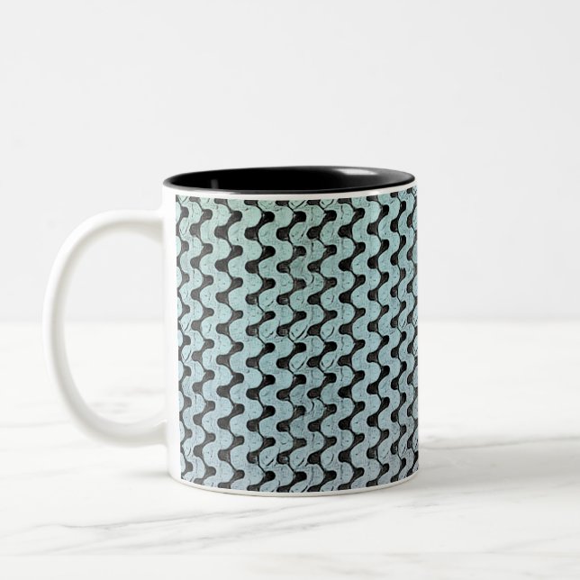 Modern abstrakt digital mönsterdesign 1246 Två-Tonad mugg (Vänster)