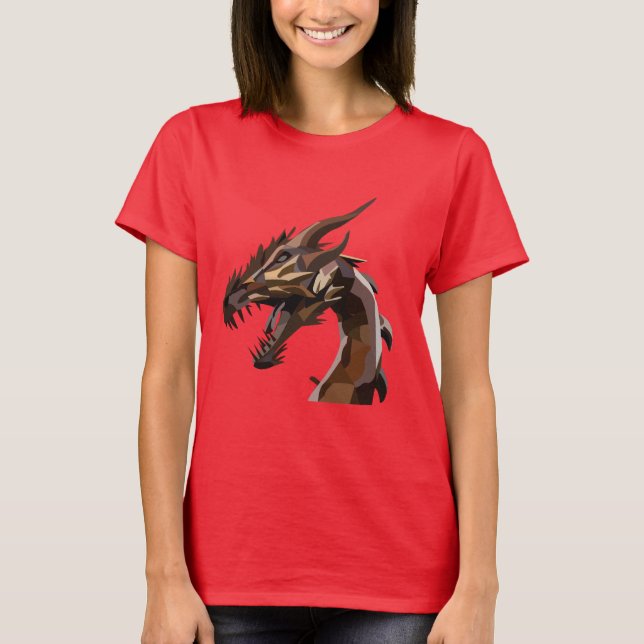 Modern Abstrakt Dragon T Shirt (Framsida)