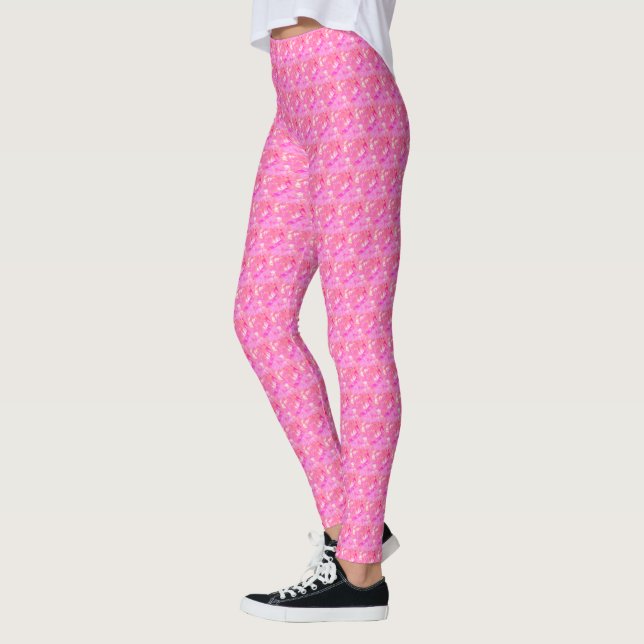 MODERN abstrakt draw in light-rosa - Leggings (Vänster)