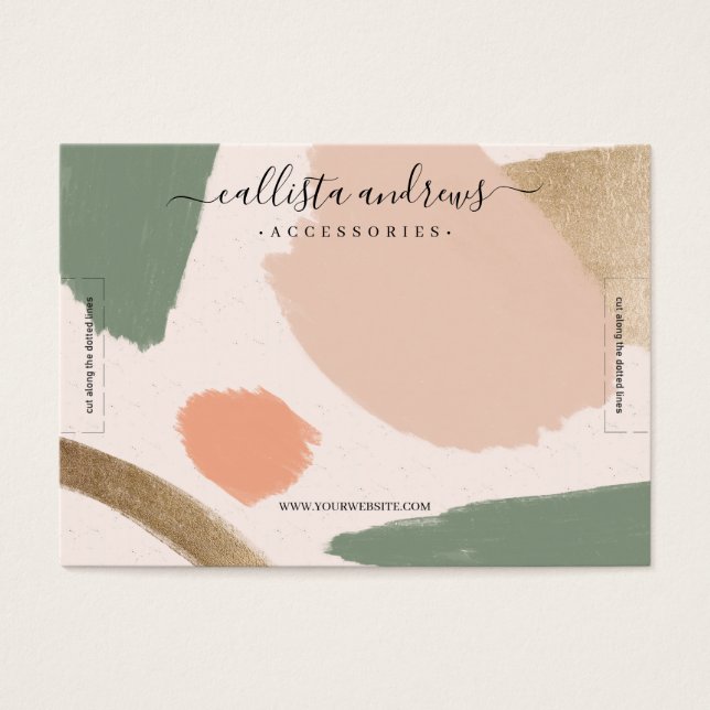 Modern Abstrakt Earth Tones Guld Bracelet Visning Visitkort (Framsidan)