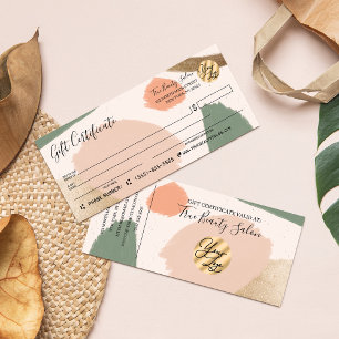 Modern Abstrakt Earth Tones Guld Gift Certificate