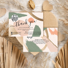 Modern Abstrakt Earth Tones Guld Tack Visitkort