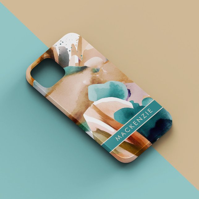 Modern Abstrakt Earth Tones Terracotta Teal (Skapare uppladdad)
