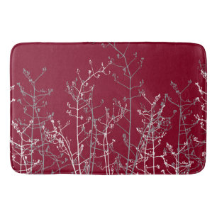 Modern Abstrakt Elegant Burgundy Flowers Badrumsmatta