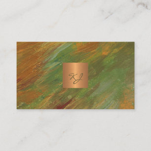 Modern abstrakt elegant guld monogrammad visitkort