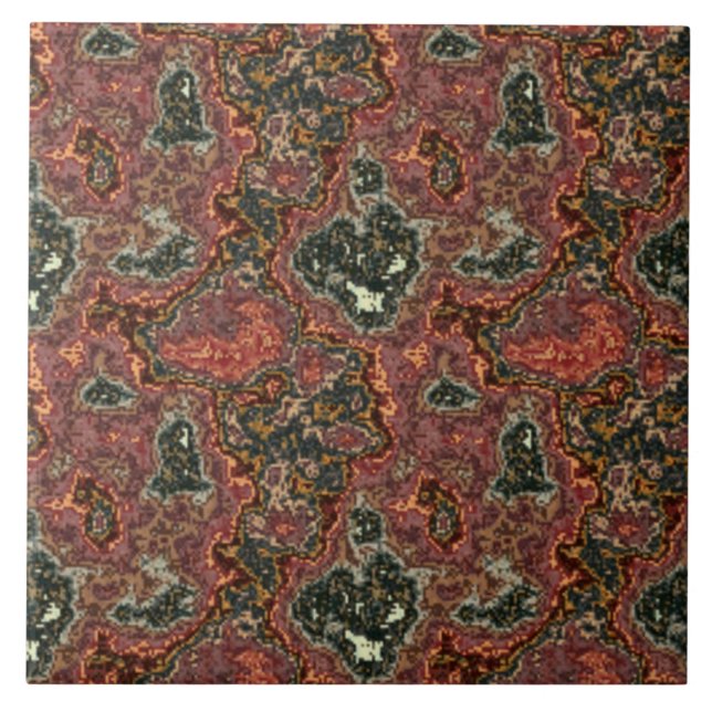 Modern Abstrakt Emerald Rosa Maron Marble Mönster Kakelplatta (Framsidan)