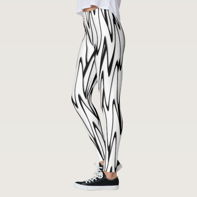 Modern Abstrakt Energy Line Art Leggings (Vänster)