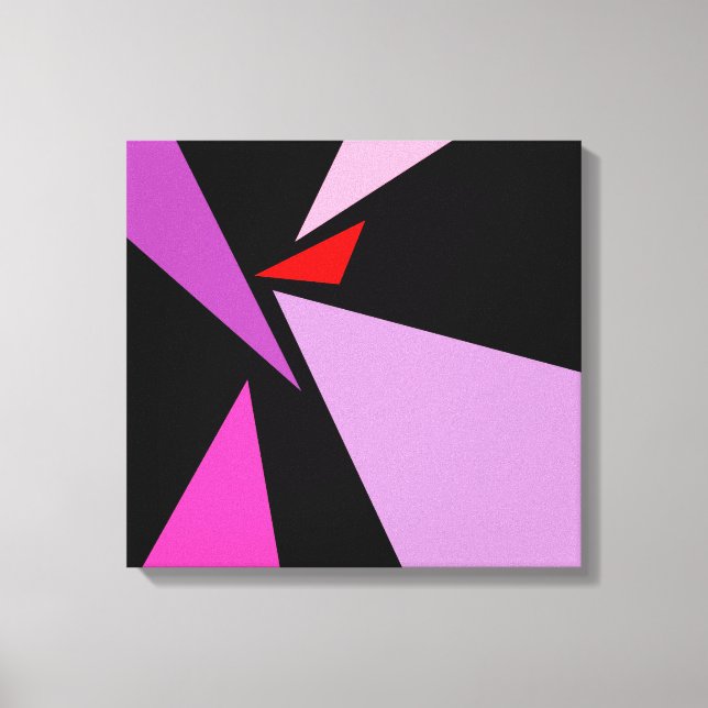 Modern Abstrakt - enkelt Geometric Red rosa Black Canvastryck (Framsida)
