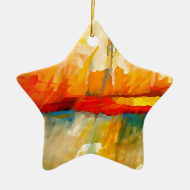 Modern Abstrakt Expressionist Painting Julgransprydnad Keramik (Framsidan)