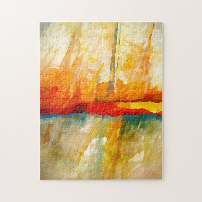 Modern Abstrakt Expressionist Painting Pussel (Vertikal)