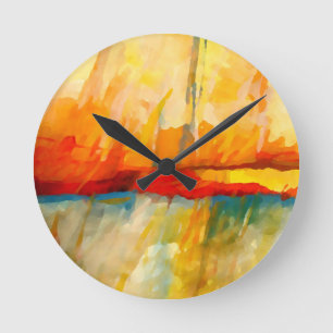 Modern Abstrakt Expressionist Painting Rund Klocka
