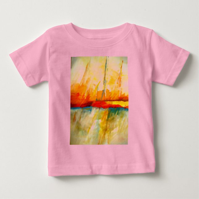 Modern Abstrakt Expressionist Painting T-shirt (Framsida)