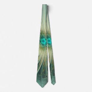 Modern Abstrakt Fantasy Blomma Fraktal Konst Slips